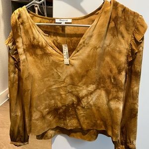 *NEW* Madewell Tops Madewell Tie Dye Ruffle Shoulder Top